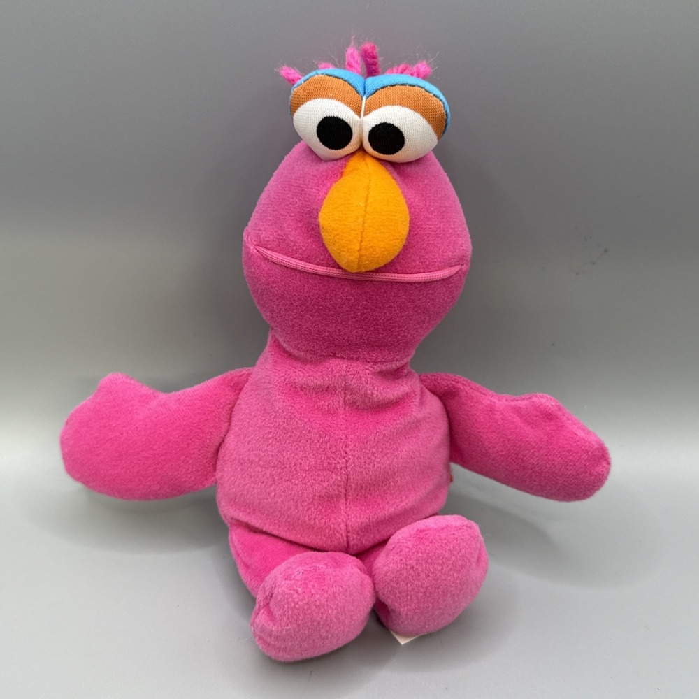 Vintage Sesame Street 9" Telly Monster Bean Bag Plush Tyco 1997